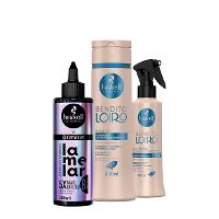 Kit Haskell Bendito Loiro Shampoo Fluido Proteico e Lamelar Máscara líquida (3 produtos) - 1