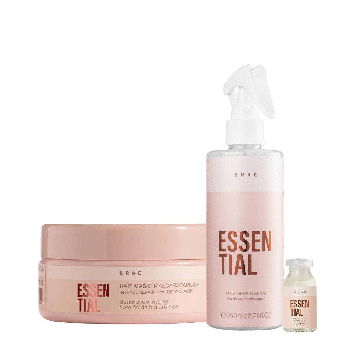 Kit Braé Essential Máscara Fluído Reparador e Ampola Capilar (3 produtos) - 1