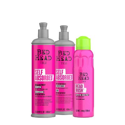 Kit Tigi Bed Head Self Absorbed Shampoo Condicionador e Spray de Brilho (3 produtos)