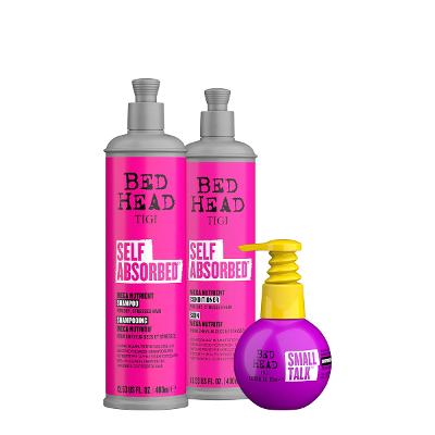 Kit Tigi Bed Head Self Absorbed Shampoo Condicionador e Small Talk Leave-in (3 produtos)