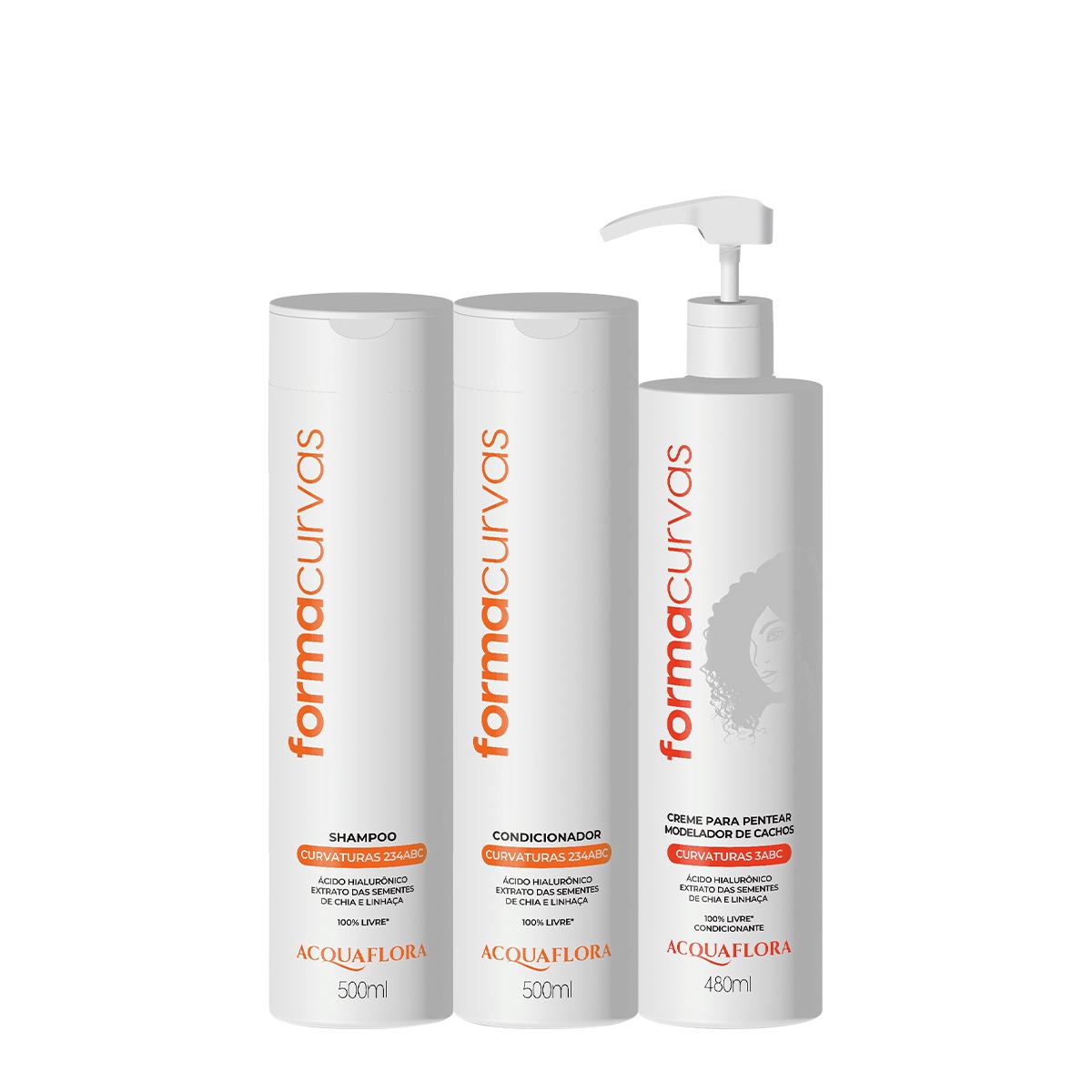 Kit Acquaflora Forma Curvas Duo e Creme de Pentear Cachos (3 produtos) - 1