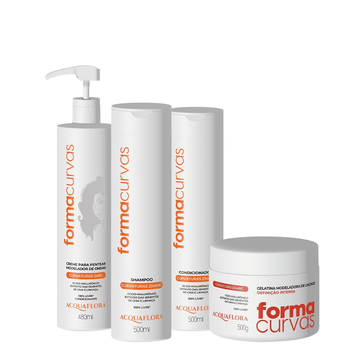 Kit Acquaflora Forma Curvas Duo e Creme de Pentear Ondas e Gelatina Intensa (4 produtos) - 1