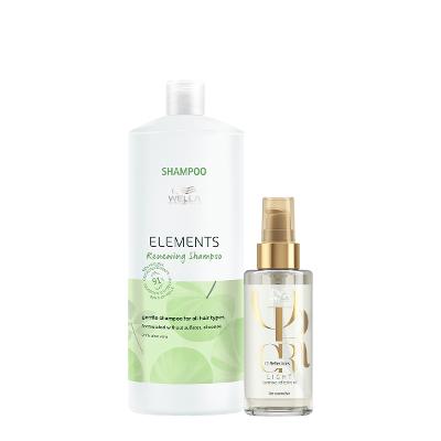 Kit Wella Professionals Elements Renewing Shampoo Oil Light (2 produtos)