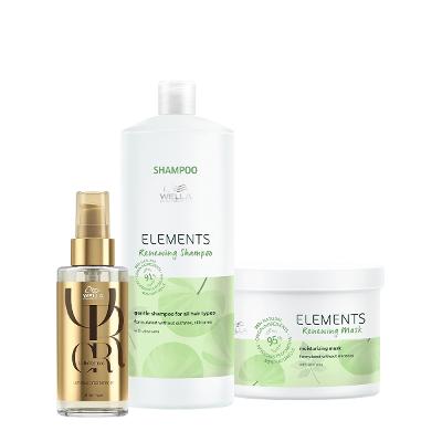 Kit Wella Professionals Elements Renewing Dupla de Salão Oil (3 produtos)