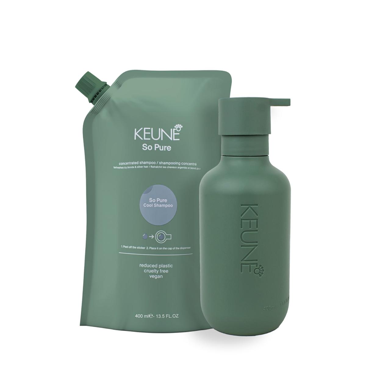 Kit Keune So Pure Cool Shampoo Refil e Dispenser Frasco (2 produtos) - 1
