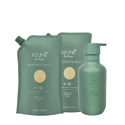 Kit Keune So Pure Restore Duo Refil e Dispenser Frasco (3 produtos)