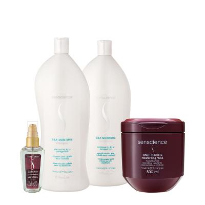 Kit Senscience  True Hue Moisture Silk Inner Salon Total Oil (4 produtos)