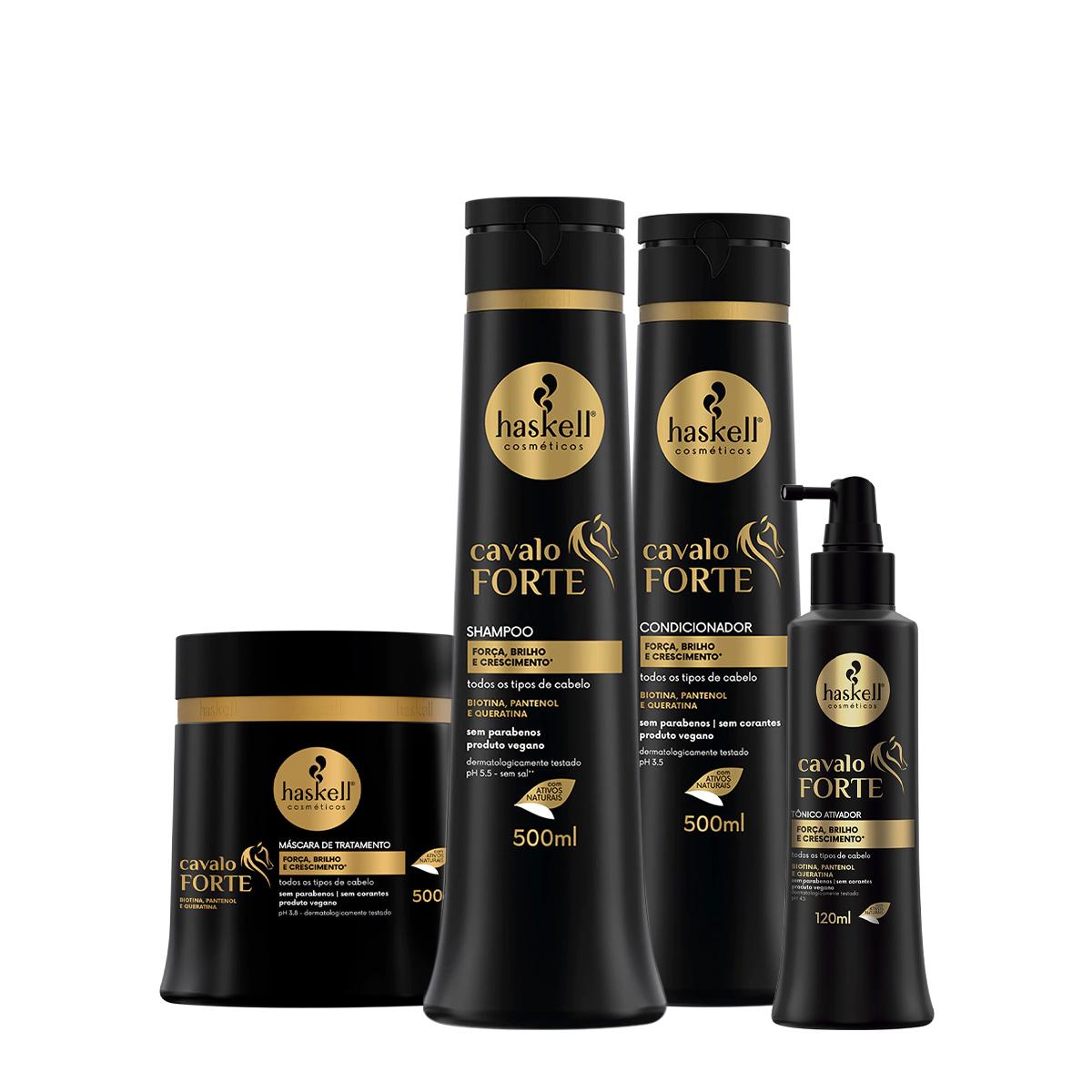 Kit Haskell Cavalo Forte Condicionador Shampoo Máscara e Tônico (4 produtos) - 1