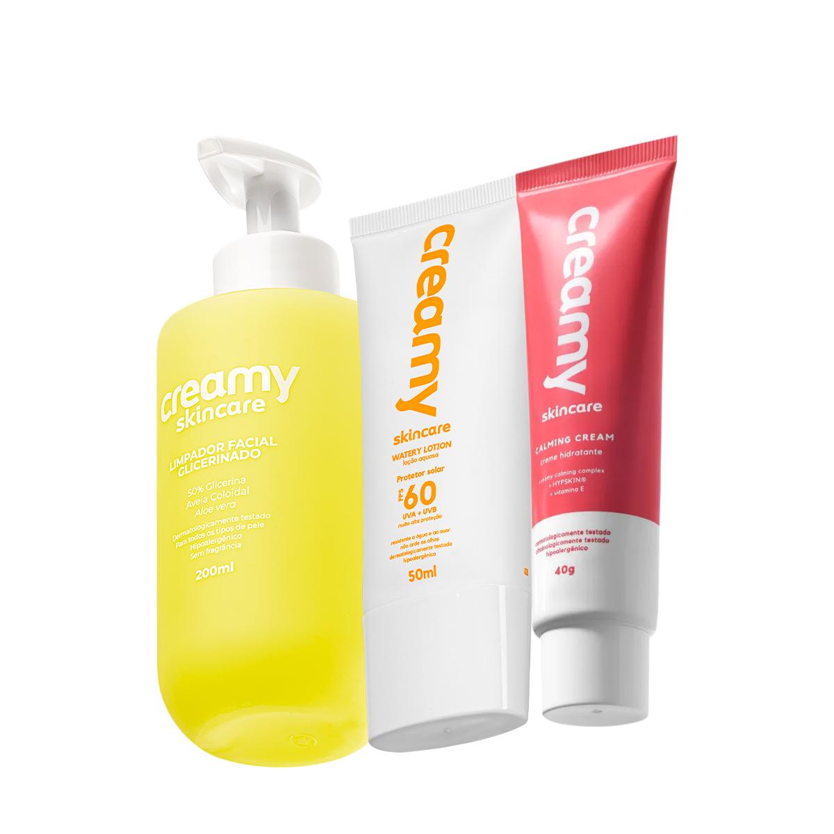 Kit Creamy Skincare Limpador Glicerinado Protetor Solar Calming (3 produtos) - 1