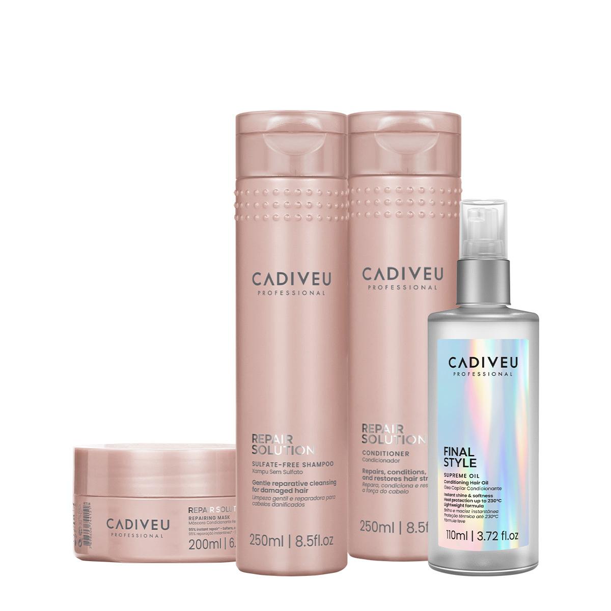 Kit Cadiveu Professional Repair Solution Home Care e Supreme Final Style Oil (4 produtos) - 1