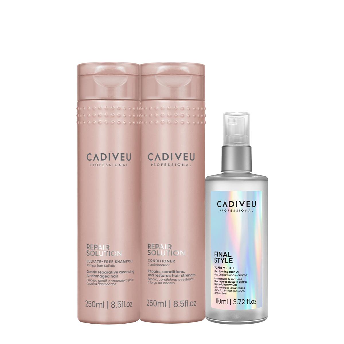 Kit Cadiveu Professional Repair Solution Duo e Supreme Final Style Oil (3 produtos) - 1