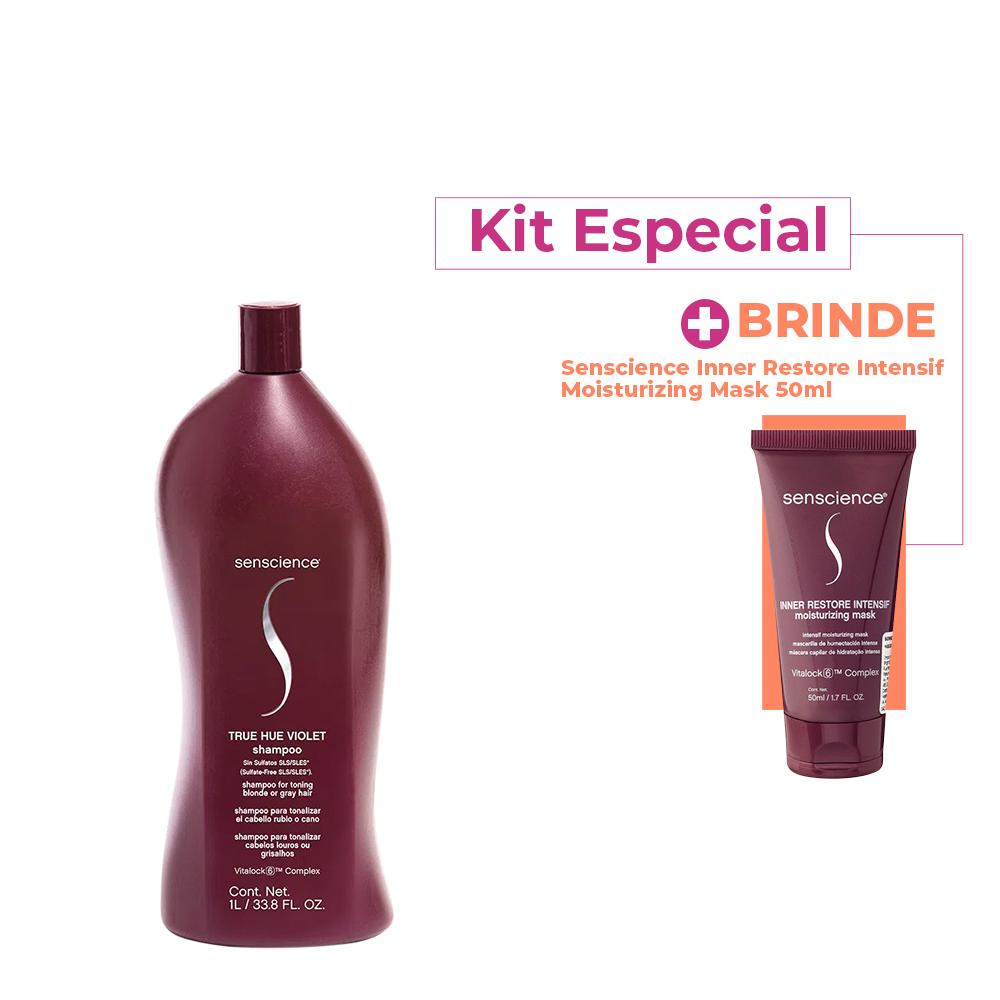 Kit Senscience True Hue Violet Shampoo Matizador Litro e Inner Restore Intensif (2 produtos) - 1