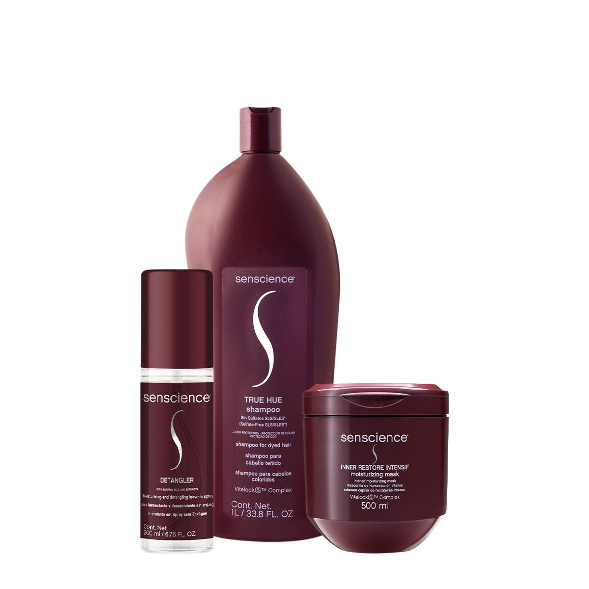 Kit Senscience True Hue Intensif Detangler Shampoo Máscara Sérum (3 produtos) - 1