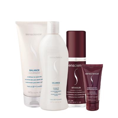 Kit Senscience Balance Inner Detangler Home Care Leave-in (4 produtos)