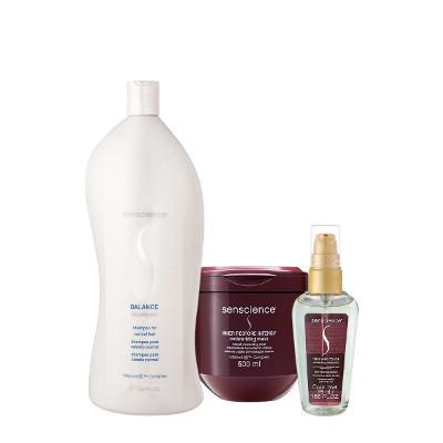 Kit Senscience Balance Intensif True Hue Shampoo Máscara Sérum (3 produtos)