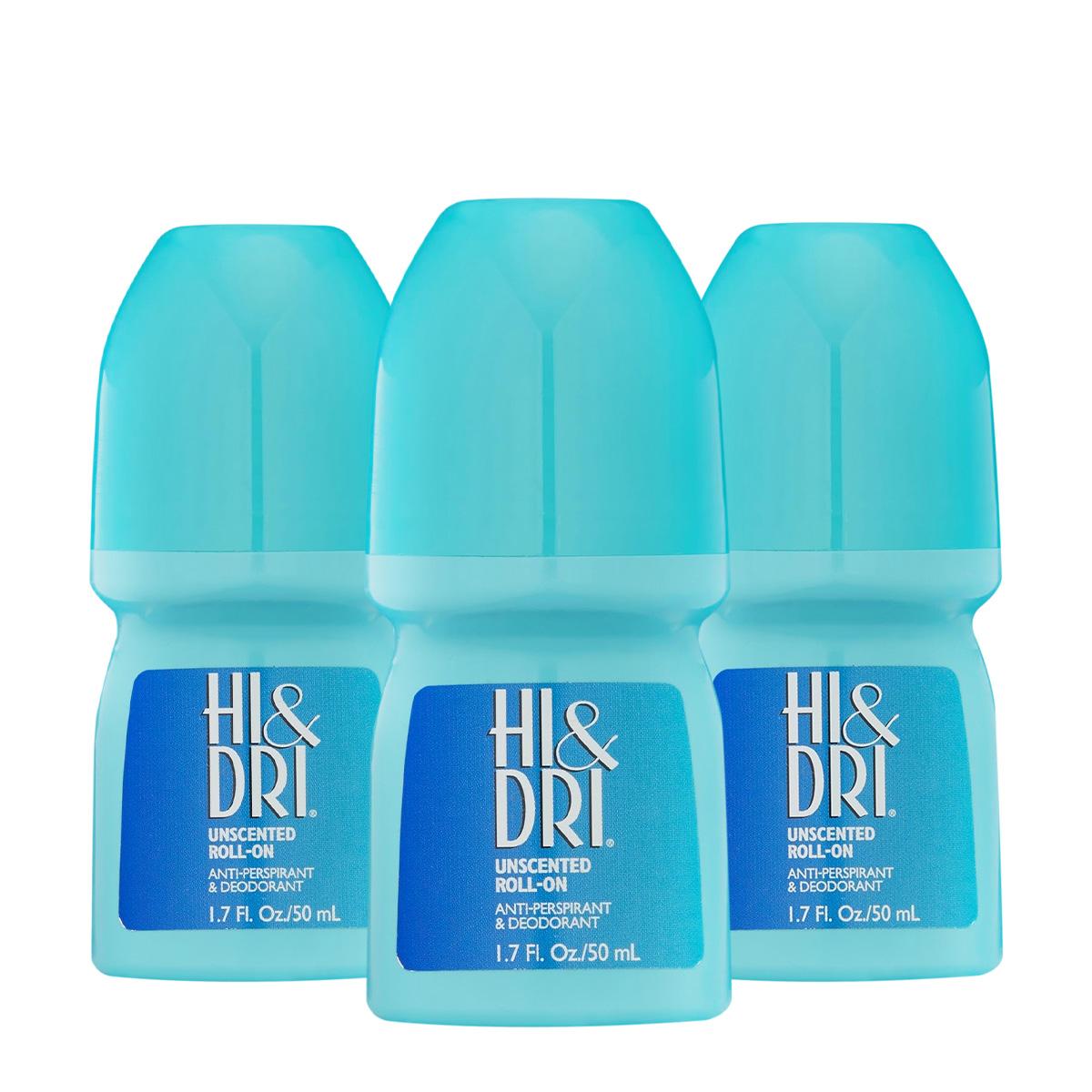 Kit Hi e Dri Unscented Roll-On Desodorante (3 unidades) - 1