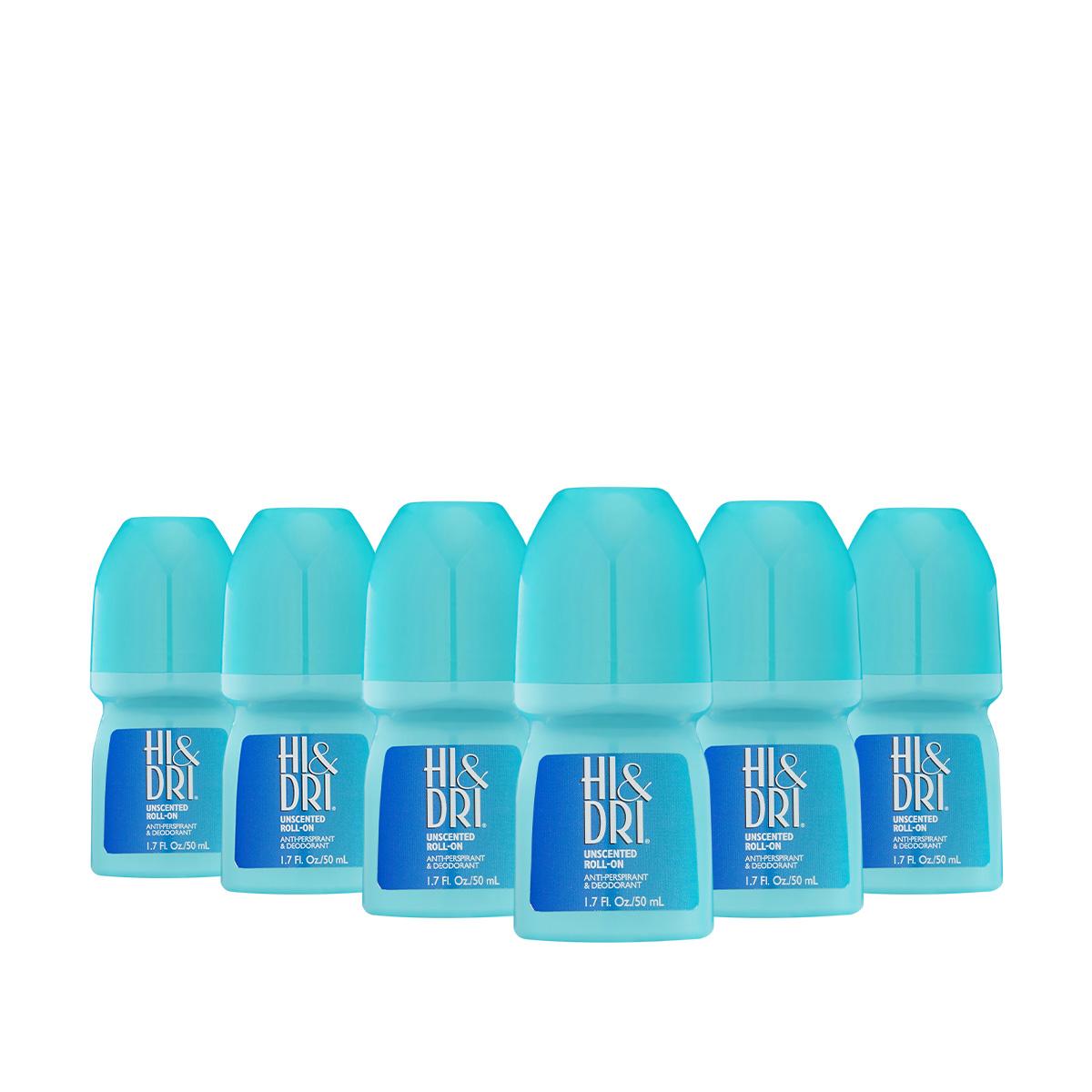 Kit Hi e Dri Unscented Roll-On Desodorante (6 unidades) - 1