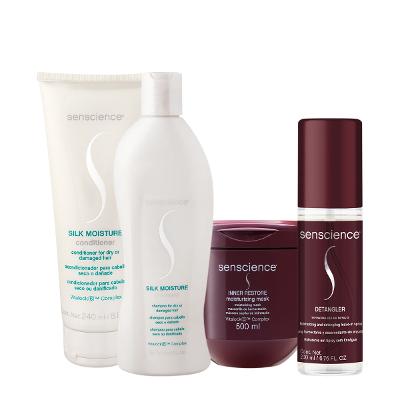 Kit Senscience Silk Moisture Inner Detangler Home Care Spray 500 (4 produtos)