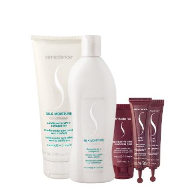 Kit Senscience Silk Moisture Intensif CPR Home Care 50 Ampola (5 produtos)