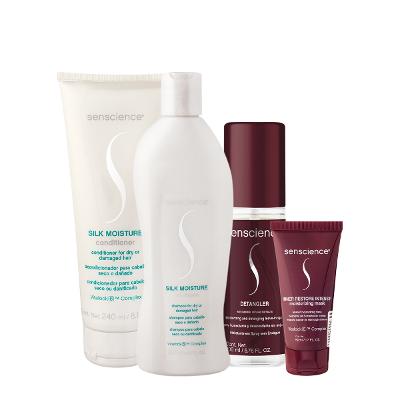 Kit Senscience Silk Moisture Intensif Detangler Home Care 50 Spray (4 produtos)