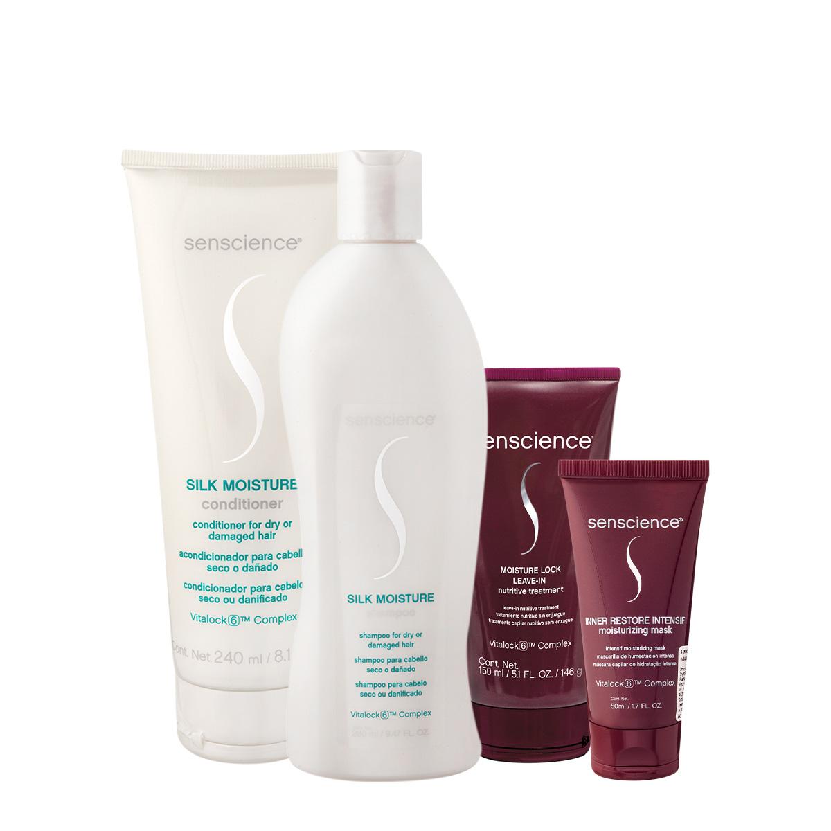 Kit Senscience Silk Moisture Lock Intensif Home Care 50 Leave-in (4 produtos) - 1