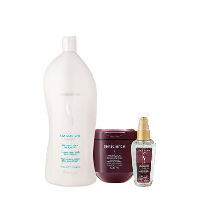 Kit Senscience Silk Moisture Inner Shampoo G Máscara Sérum (3 produtos)