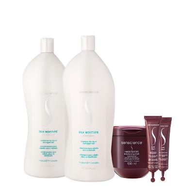 Kit Senscience Silk Moisture Inner CPR Salon Total Ampola (5 produtos)