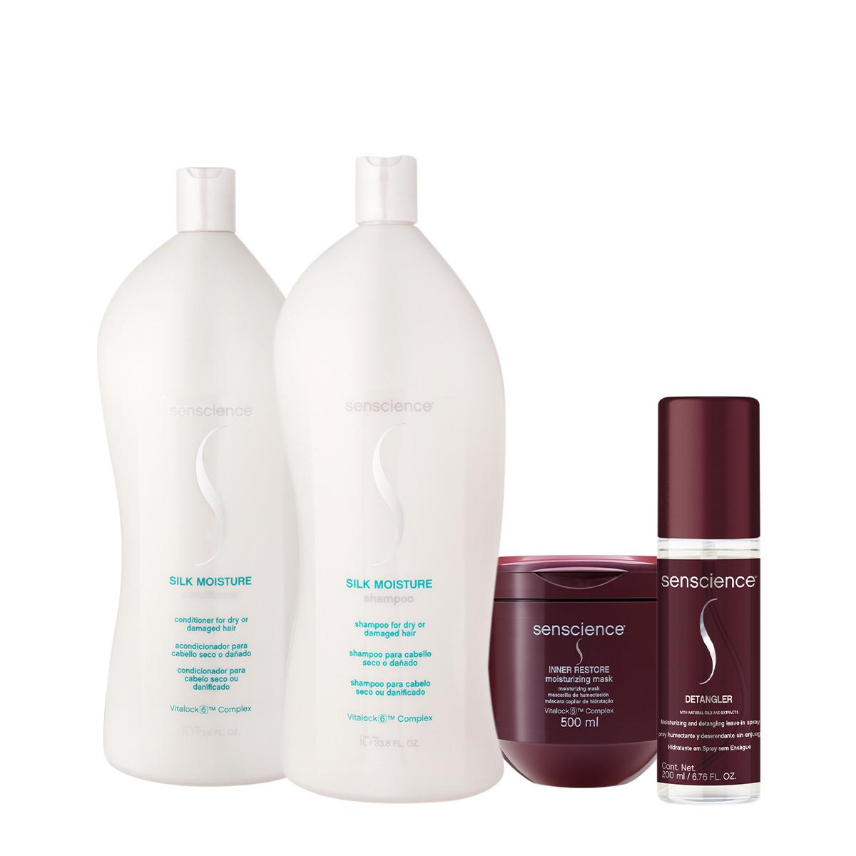 Kit Senscience Silk Moisture Inner Detangler Salon Total Leave-in (4 produtos) - 1