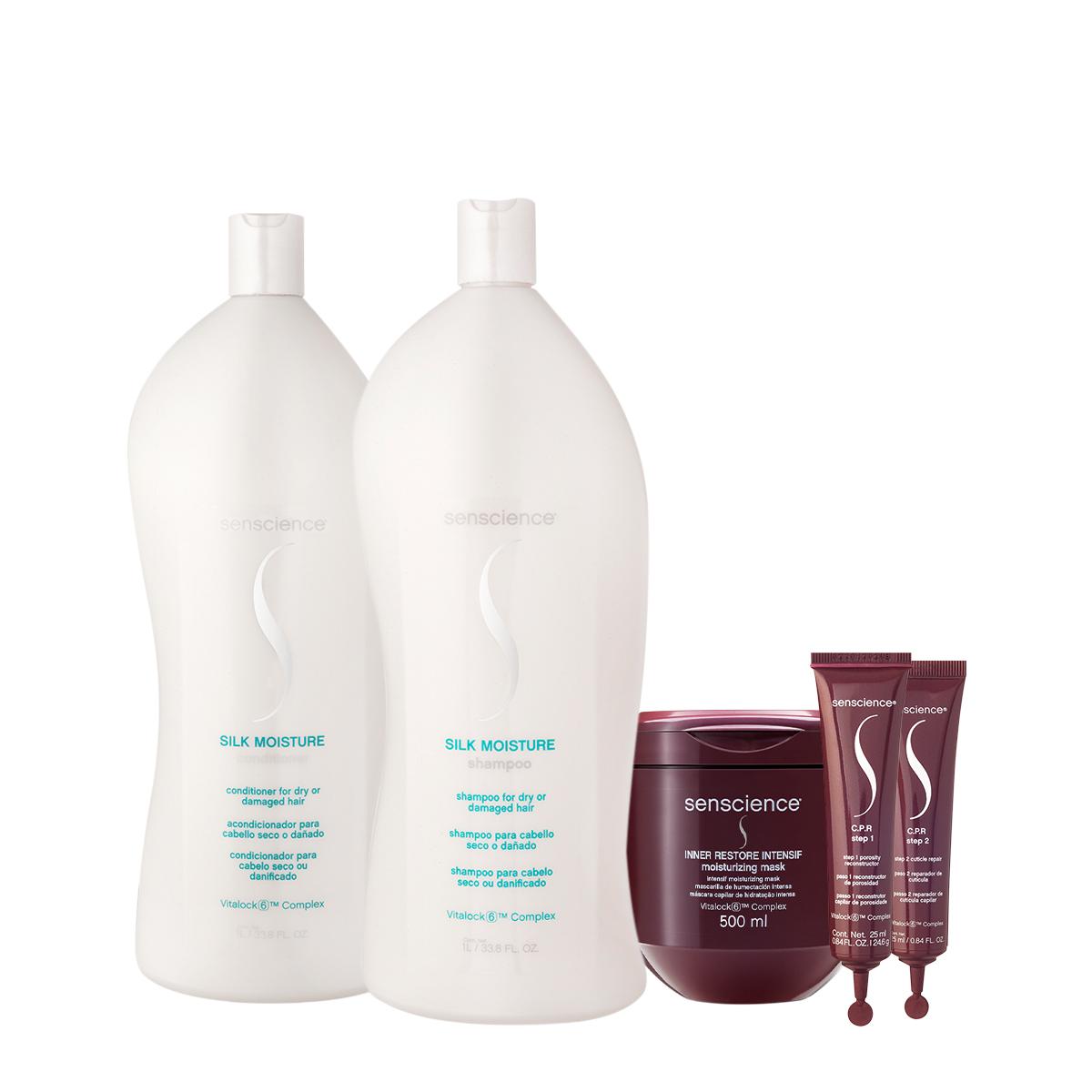 Kit Senscience Silk Moisture Intensif CPR Salon Total 500 Ampola (5 produtos) - 1