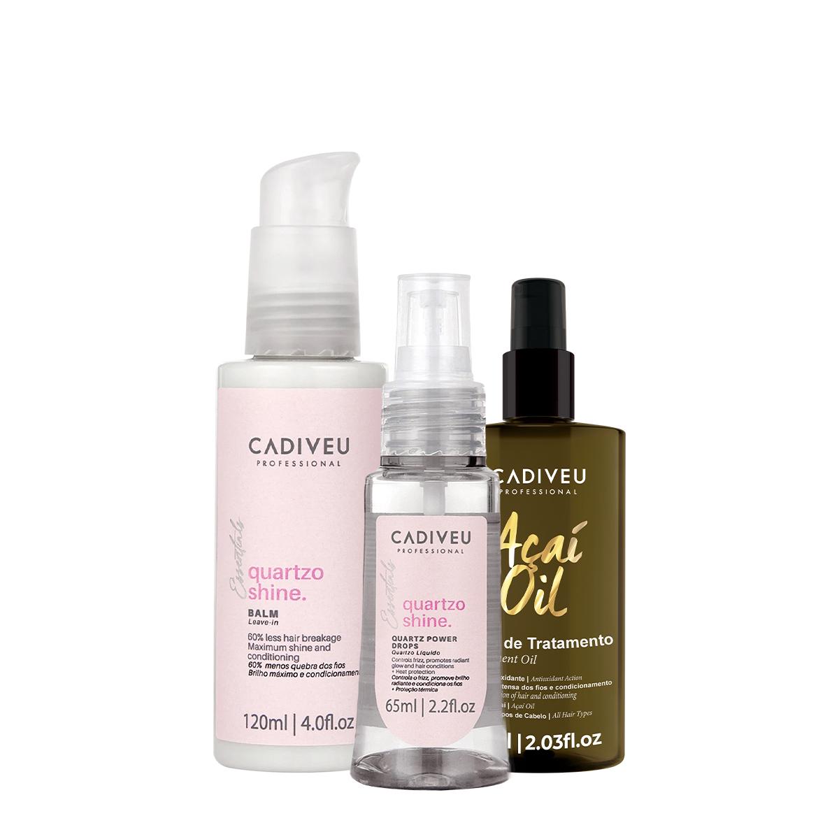 Kit Cadiveu Professional Essentials Quartzo Shine Açaí Oil 60 Leave-in (3 produtos) - 1