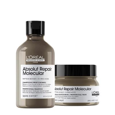 Kit L'Oréal Professionnel Absolut Repair Molecular Shampoo 300 Máscara (2 produtos)