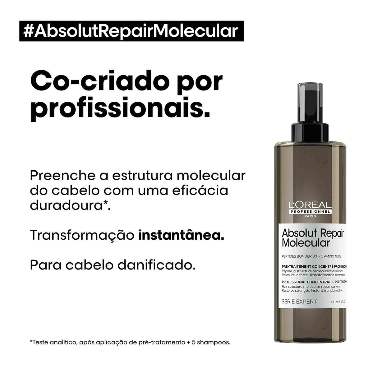 Kit L'Oréal Professionnel Absolut Repair Molecular Shampoo Máscara Tratamento Leave-in (4 produtos) - 2
