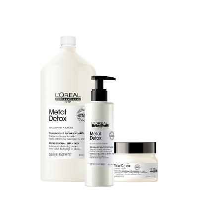 Kit L'Oréal Professionnel Metal Detox Pré Shampoo Máscara e Shampoo (3 produtos)