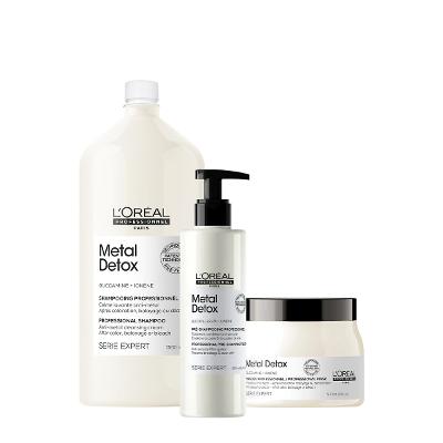 Kit L'Oréal Professionnel Metal Detox Pré Shampoo Máscara G e Shampoo (3 produtos)