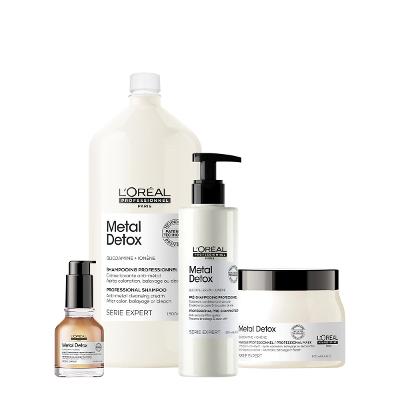 Kit L'Oréal Professionnel Metal Detox Pré Shampoo G Máscara Shampoo Óleo (4 produtos)
