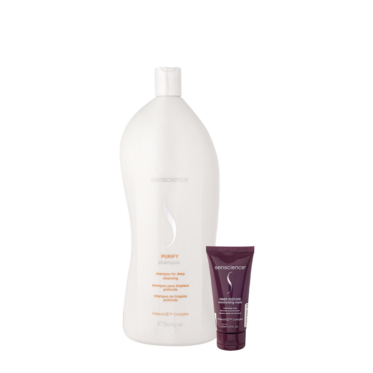 Kit Senscience Purify Shampoo e Inner Restore Máscara (2 produtos) - 1