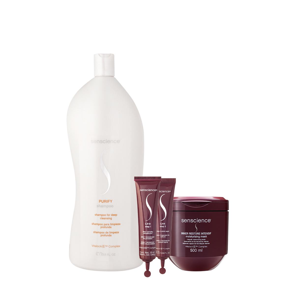 Kit Senscience Purify Shampoo 1L Intensif Máscara e C.P.R. (3 produtos) - 1