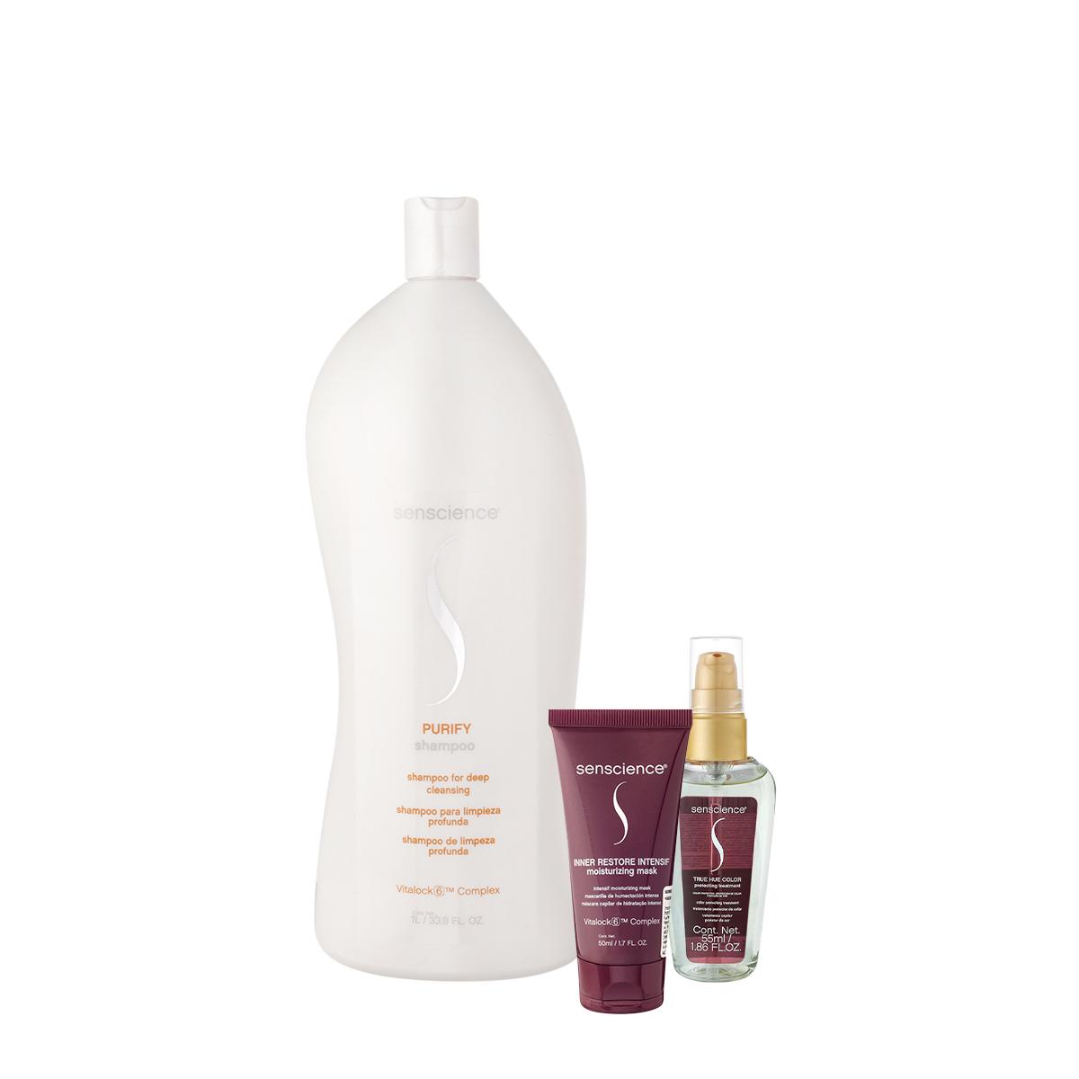 Kit Senscience Purify Shampoo Intensif Máscara True Hue Óleo (3 produtos) - 1