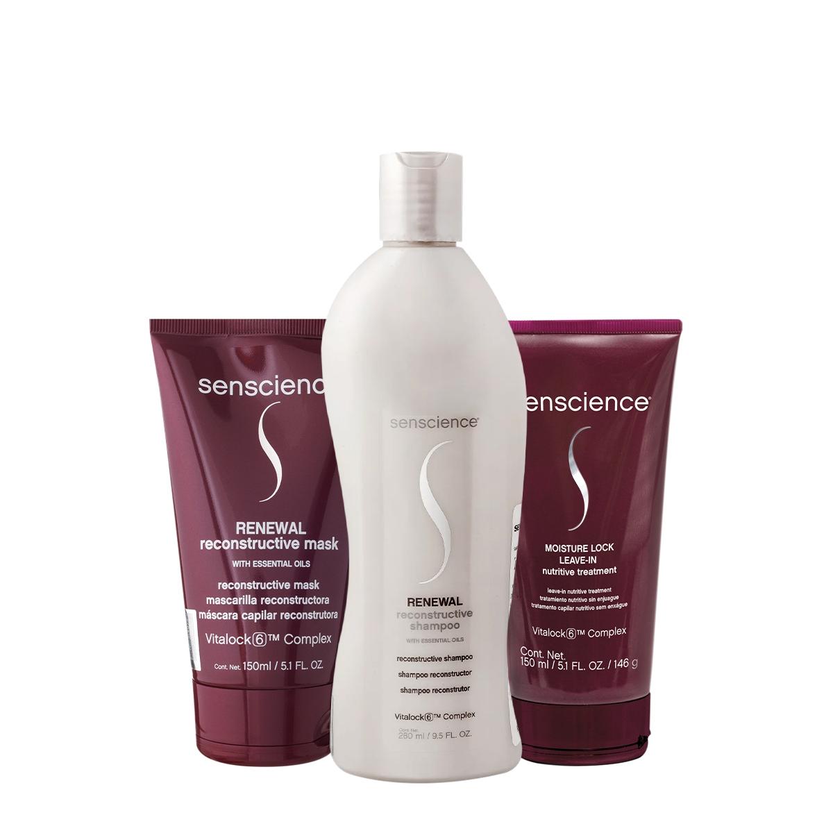 Kit Senscience Renewal Shampoo Máscara e Moisture Leave-in (3 produtos) - 1