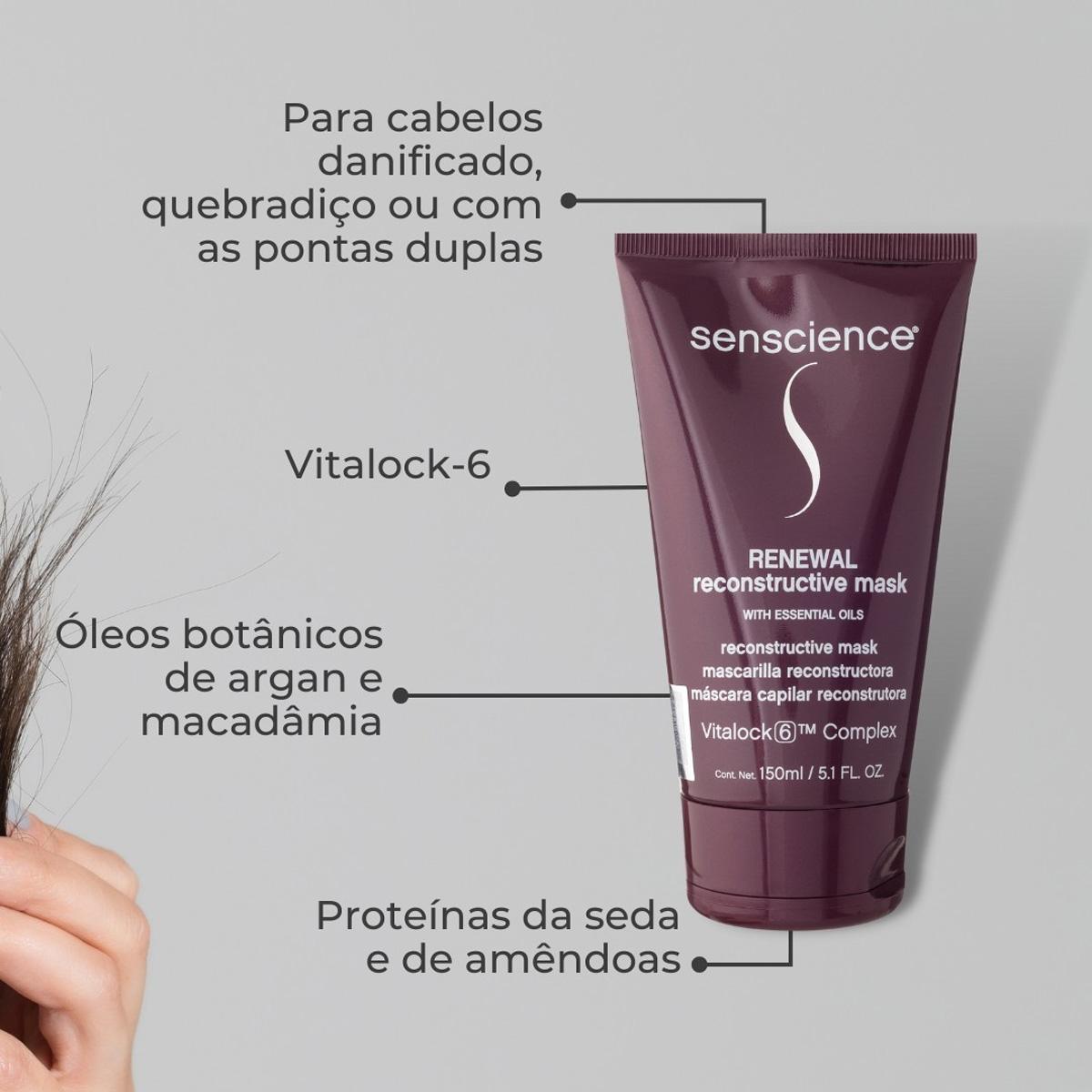 Kit Senscience Renewal Shampoo Máscara True Hue Óleo Moisture Leave-in (4 produtos) - 5