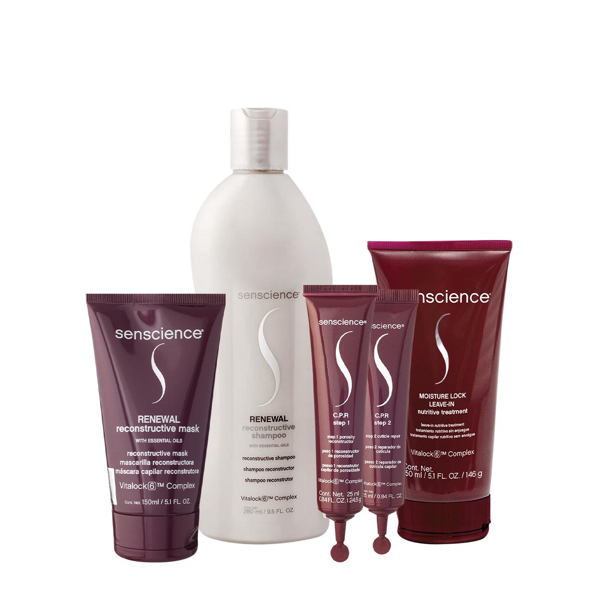 Kit Senscience Renewal Shampoo Máscara C.P.R. Moisture Leave-in (4 produtos) - 1