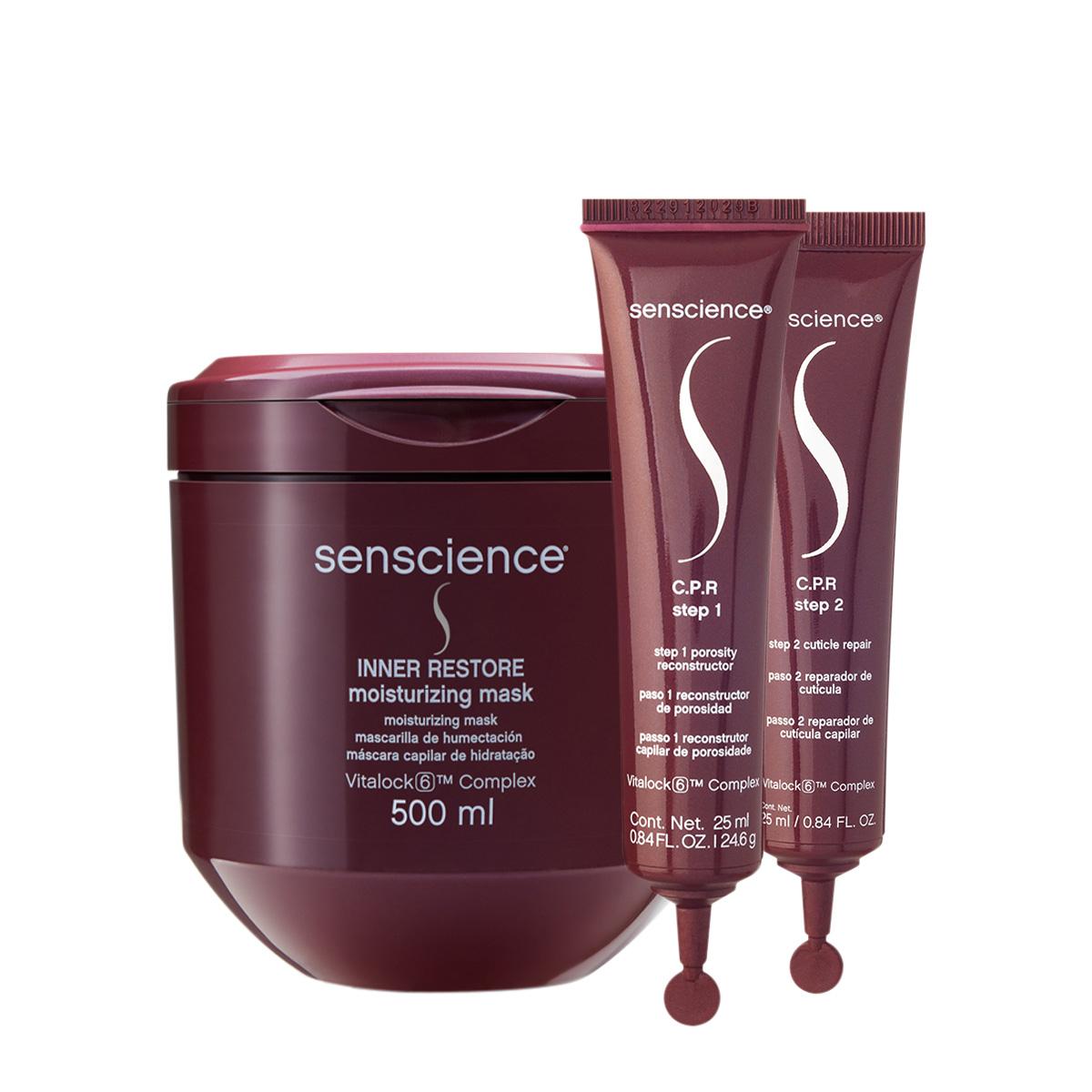 Kit Senscience Inner Restore Máscara 500g e C.P.R. Ampola (2 produtos) - 1