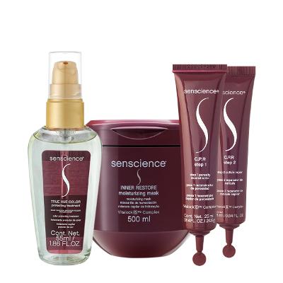 Kit Senscience Inner Restore Máscara 500g True Hue Óleo e C.P.R Ampola (3 produtos)