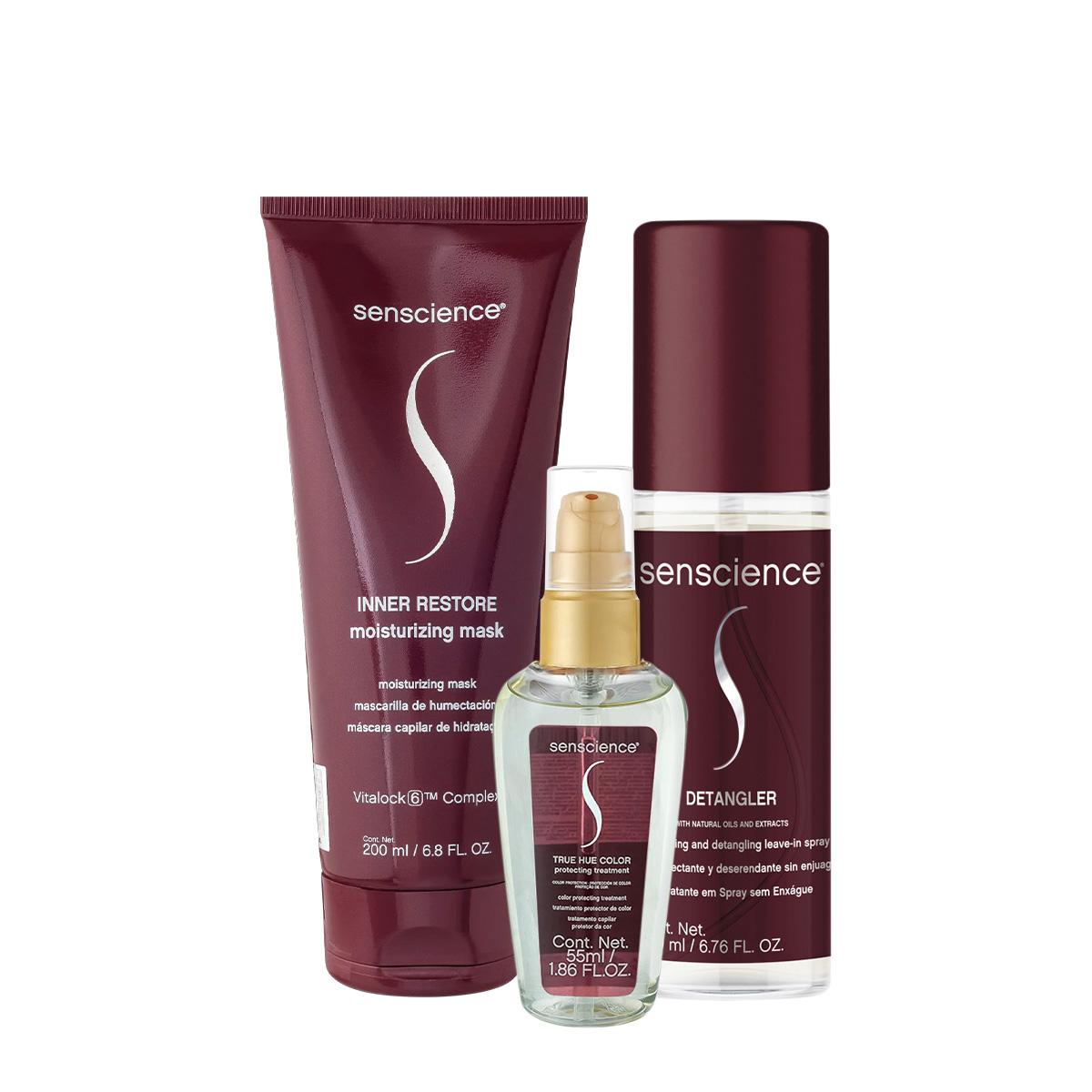 Kit Senscience Inner Restore Máscara True Hue Óleo e Detangler Leave-in (3 produtos) - 1