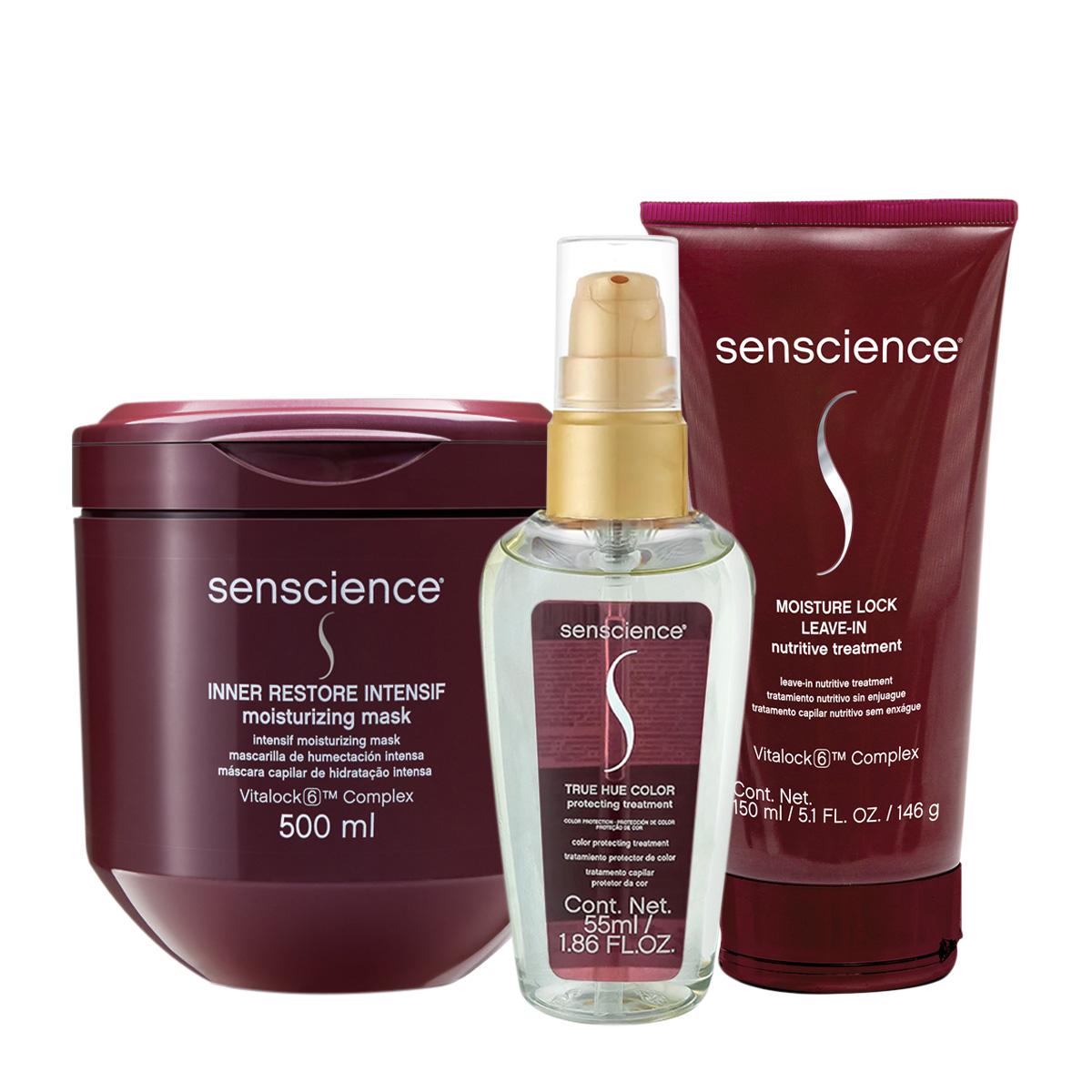 Kit Senscience Inner Restore Intensif Máscara 500g True Hue Óleo Moisture Lock (3 produtos) - 1