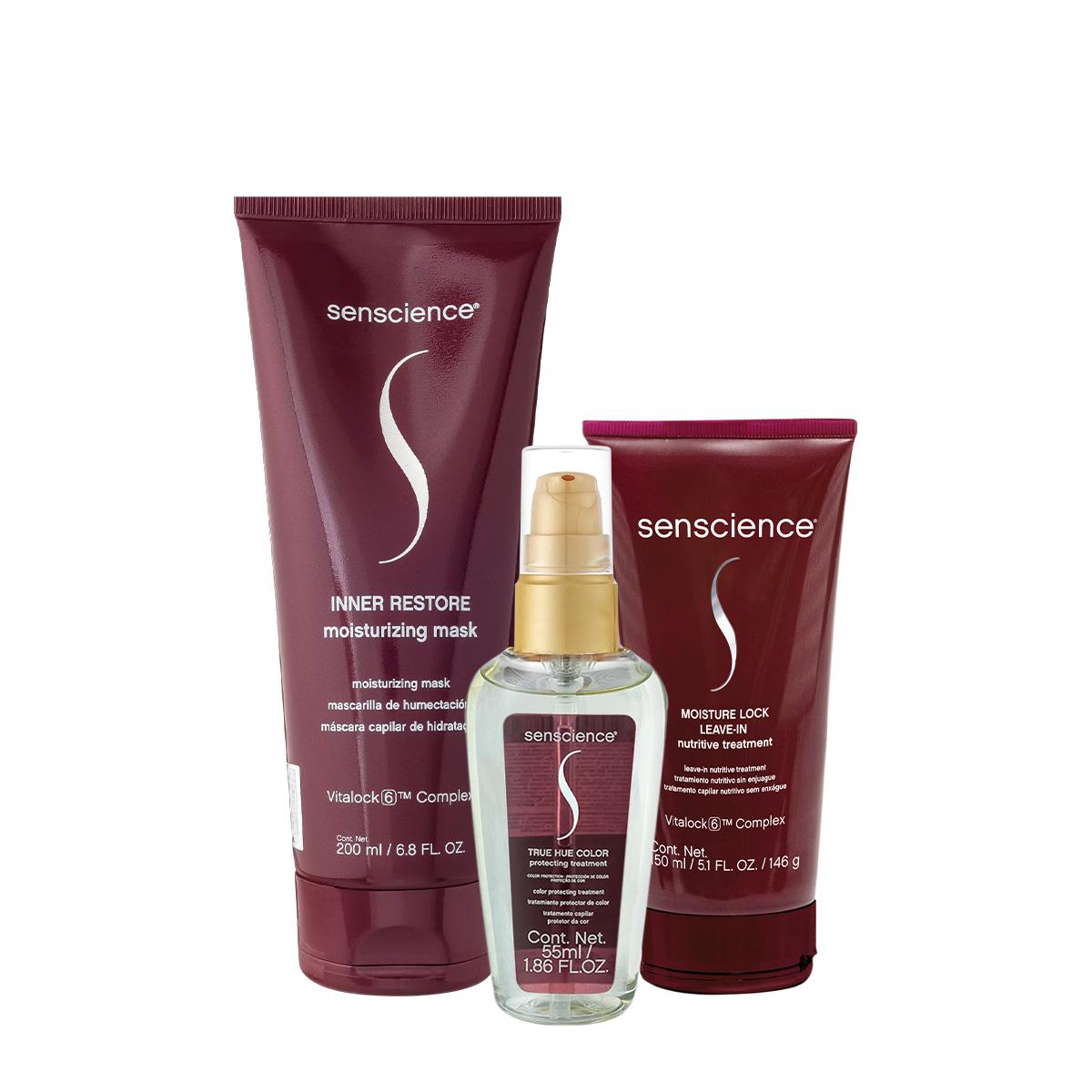 Kit Senscience Inner Restore Máscara True Hue Óleo e Moisture Leave-in (3 produtos) - 1