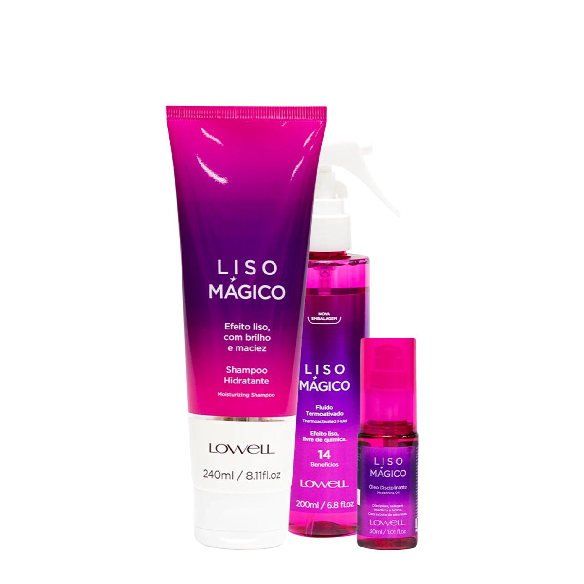 Kit Lowell Liso Mágico Shampoo Oil Fluído (3 produtos) - 1