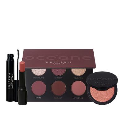 Kit Océane Edition Paleta Glorious Long Lash Blush Glossy e Batom Nude Pink (4 produtos)