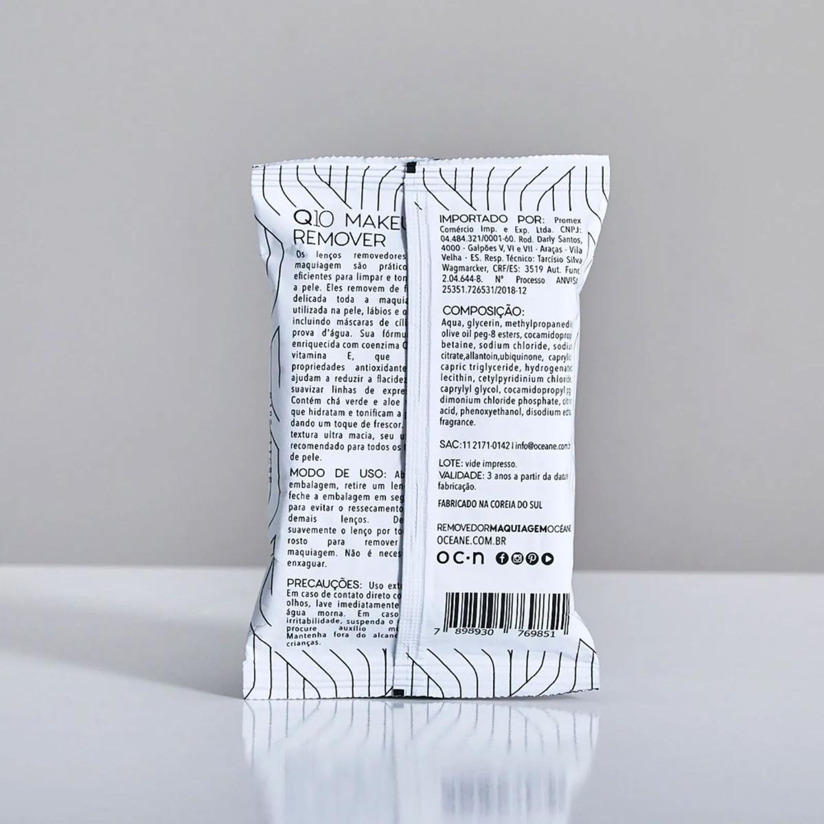 Kit Océane Q10 Makeup Lenço Demaquilantee e  Mini Kit com 5 Pincéis (2 produtos) - 3