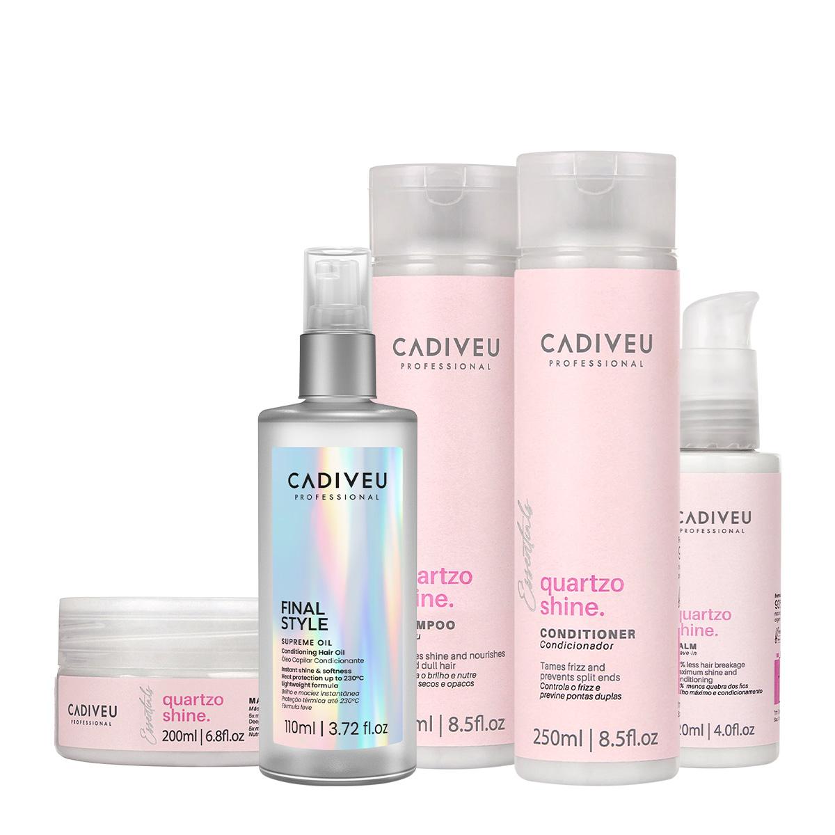 Kit Cadiveu Professional Quartzo Shine Home Care Total e Supreme Final Style Oil (5 produtos) - 1